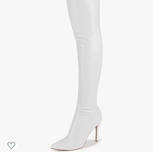 White camssoo knee high boots. Never worn